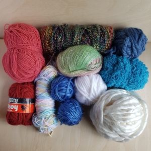 Assorted Yarns, knitting and crochet supplies, yarn bundle